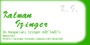 kalman izinger business card